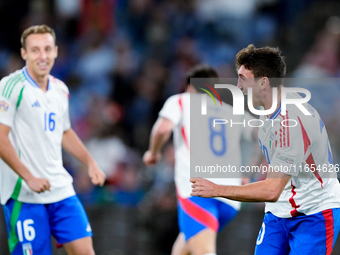 Andrea Cambiaso of Italy celebrates after scoring first goal during the UEFA Nations League 2024/25 League A Group A2 match between Italy an...