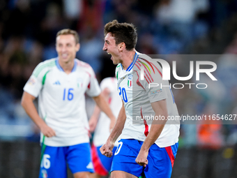 Andrea Cambiaso of Italy celebrates after scoring first goal during the UEFA Nations League 2024/25 League A Group A2 match between Italy an...