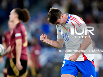 Andrea Cambiaso of Italy celebrates after scoring first goal during the UEFA Nations League 2024/25 League A Group A2 match between Italy an...