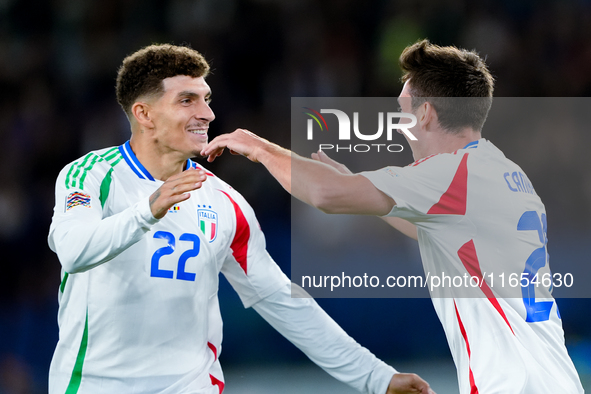 Andrea Cambiaso of Italy celebrates after scoring first goal during the UEFA Nations League 2024/25 League A Group A2 match between Italy an...