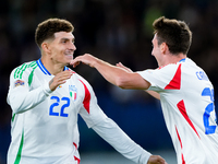 Andrea Cambiaso of Italy celebrates after scoring first goal during the UEFA Nations League 2024/25 League A Group A2 match between Italy an...