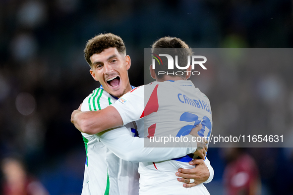 Andrea Cambiaso of Italy celebrates after scoring first goal during the UEFA Nations League 2024/25 League A Group A2 match between Italy an...