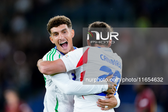 Andrea Cambiaso of Italy celebrates after scoring first goal during the UEFA Nations League 2024/25 League A Group A2 match between Italy an...