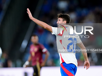 Andrea Cambiaso of Italy celebrates after scoring first goal during the UEFA Nations League 2024/25 League A Group A2 match between Italy an...