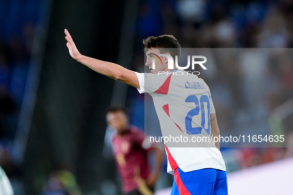 Andrea Cambiaso of Italy celebrates after scoring first goal during the UEFA Nations League 2024/25 League A Group A2 match between Italy an...