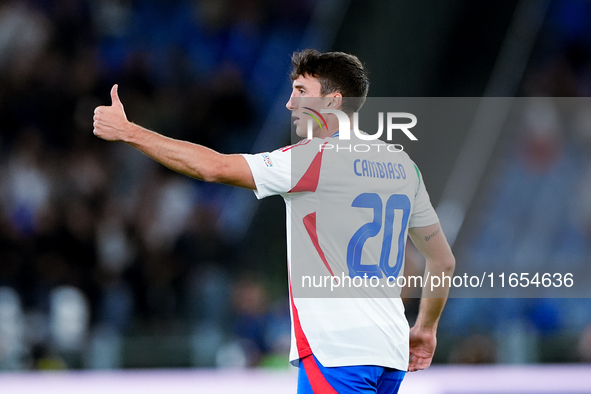 Andrea Cambiaso of Italy celebrates after scoring first goal during the UEFA Nations League 2024/25 League A Group A2 match between Italy an...