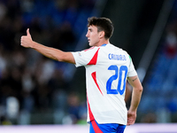 Andrea Cambiaso of Italy celebrates after scoring first goal during the UEFA Nations League 2024/25 League A Group A2 match between Italy an...