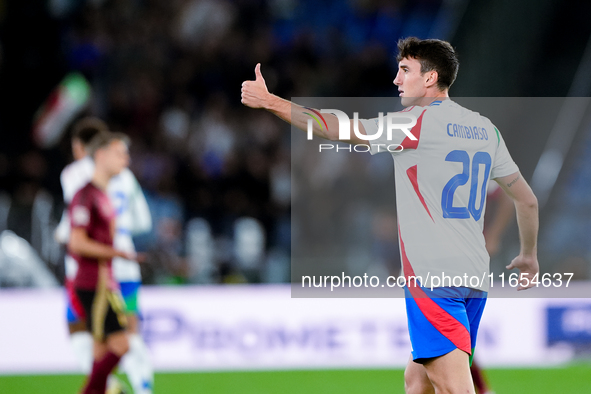 Andrea Cambiaso of Italy celebrates after scoring first goal during the UEFA Nations League 2024/25 League A Group A2 match between Italy an...