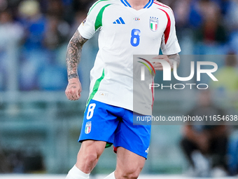 Sandro Tonali of Italy during the UEFA Nations League 2024/25 League A Group A2 match between Italy and Belgium at Stadio Olimpico on Octobe...