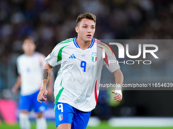 Matteo Retegui of Italy looks on during the UEFA Nations League 2024/25 League A Group A2 match between Italy and Belgium at Stadio Olimpico...