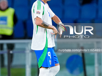 Matteo Retegui of Italy celebrates after scoring second goal during the UEFA Nations League 2024/25 League A Group A2 match between Italy an...