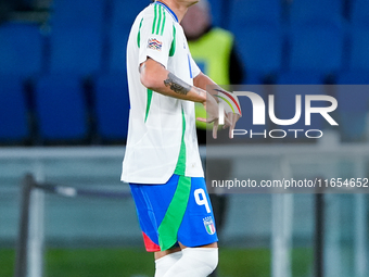 Matteo Retegui of Italy celebrates after scoring second goal during the UEFA Nations League 2024/25 League A Group A2 match between Italy an...