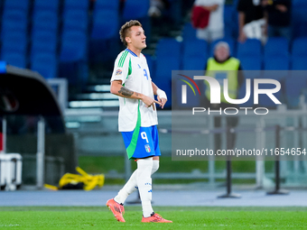 Matteo Retegui of Italy celebrates after scoring second goal during the UEFA Nations League 2024/25 League A Group A2 match between Italy an...