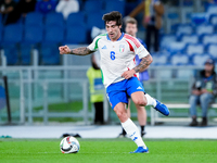 Sandro Tonali of Italy during the UEFA Nations League 2024/25 League A Group A2 match between Italy and Belgium at Stadio Olimpico on Octobe...