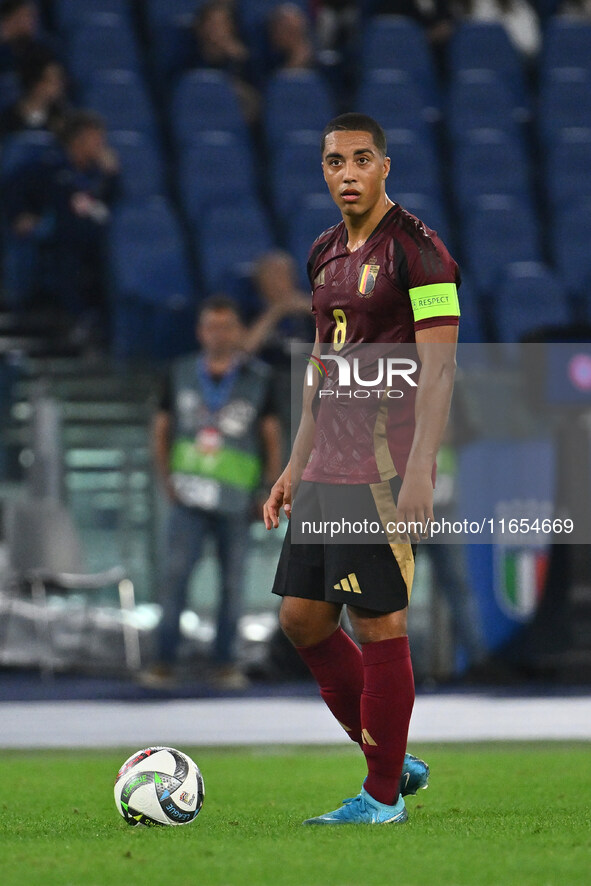 Youri Tielemans (BEL) participates in the UEFA National League Matchday 3 match between Italy and Belgium at the Olympic Stadium in Rome, It...