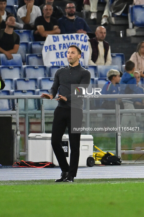 Domenico Tedesco coaches Belgium during the UEFA National League Matchday 3 match between Italy and Belgium at the Olympic Stadium in Rome,...