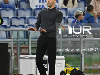 Domenico Tedesco coaches Belgium during the UEFA National League Matchday 3 match between Italy and Belgium at the Olympic Stadium in Rome,...