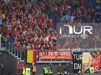 Supporters of Belgium attend the UEFA National League Matchday 3 match between Italy and Belgium at the Olympic Stadium in Rome, Italy, on O...