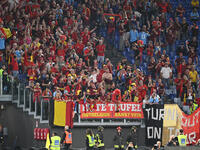 Supporters of Belgium attend the UEFA National League Matchday 3 match between Italy and Belgium at the Olympic Stadium in Rome, Italy, on O...