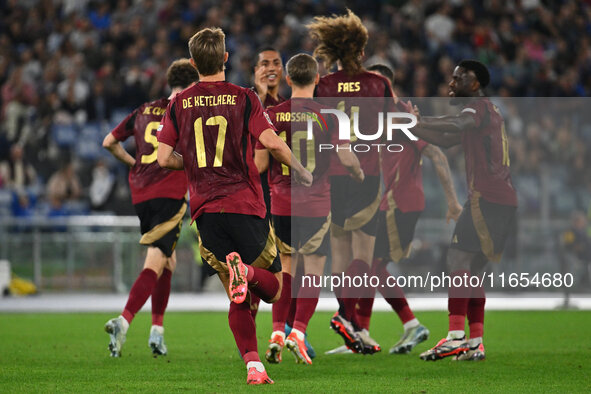 Maxim De Cuyper (BEL) celebrates after scoring the goal of 2-1 during the UEFA National League Matchday 3 match between Italy and Belgium at...