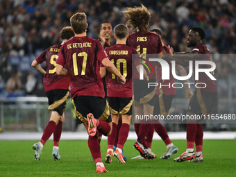 Maxim De Cuyper (BEL) celebrates after scoring the goal of 2-1 during the UEFA National League Matchday 3 match between Italy and Belgium at...