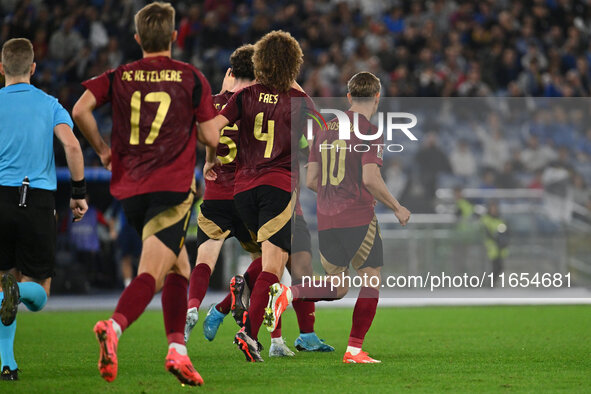 Maxim De Cuyper (BEL) celebrates after scoring the goal of 2-1 during the UEFA National League Matchday 3 match between Italy and Belgium at...