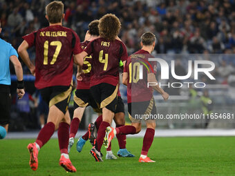 Maxim De Cuyper (BEL) celebrates after scoring the goal of 2-1 during the UEFA National League Matchday 3 match between Italy and Belgium at...