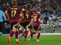 Maxim De Cuyper (BEL) celebrates after scoring the goal of 2-1 during the UEFA National League Matchday 3 match between Italy and Belgium at...