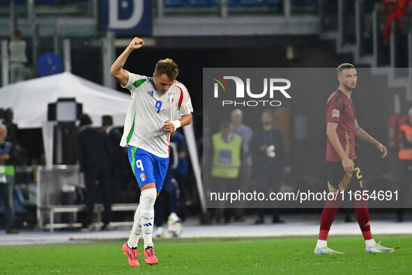 Mateo Retegui (ITA) celebrates after scoring the goal of 2-0 during the UEFA Nations League Matchday 3 match between Italy and Belgium at th...