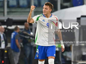 Mateo Retegui (ITA) celebrates after scoring the goal of 2-0 during the UEFA Nations League Matchday 3 match between Italy and Belgium at th...