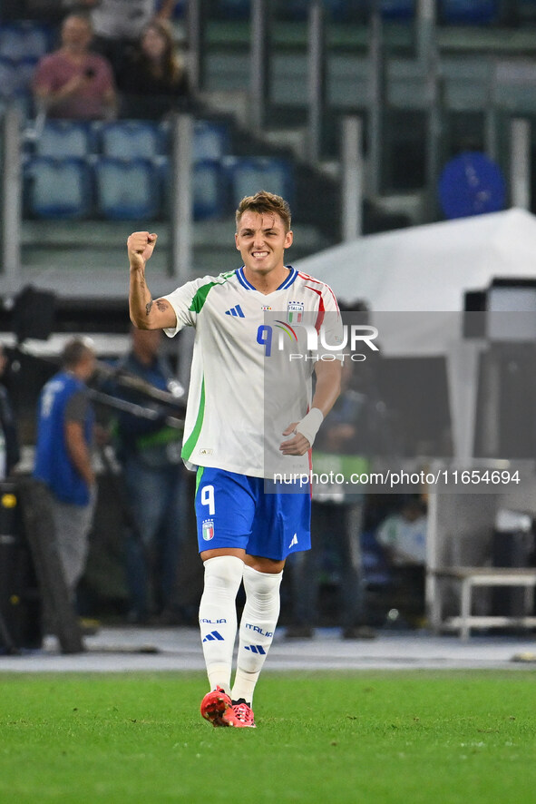 Mateo Retegui (ITA) celebrates after scoring the goal of 2-0 during the UEFA Nations League Matchday 3 match between Italy and Belgium at th...