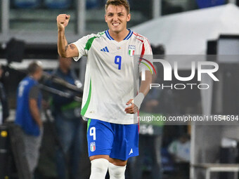 Mateo Retegui (ITA) celebrates after scoring the goal of 2-0 during the UEFA Nations League Matchday 3 match between Italy and Belgium at th...