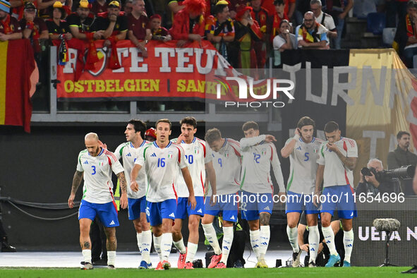 Mateo Retegui (ITA) celebrates after scoring the goal of 2-0 during the UEFA Nations League Matchday 3 match between Italy and Belgium at th...