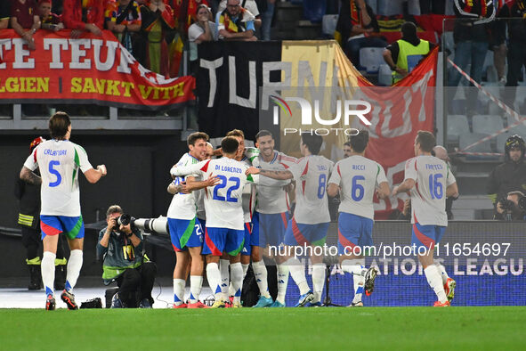 Mateo Retegui (ITA) celebrates after scoring the goal of 2-0 during the UEFA Nations League Matchday 3 match between Italy and Belgium at th...