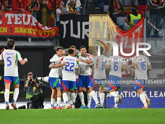 Mateo Retegui (ITA) celebrates after scoring the goal of 2-0 during the UEFA Nations League Matchday 3 match between Italy and Belgium at th...