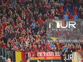 Supporters of Belgium attend the UEFA National League Matchday 3 match between Italy and Belgium at the Olympic Stadium in Rome, Italy, on O...