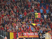 Supporters of Belgium attend the UEFA National League Matchday 3 match between Italy and Belgium at the Olympic Stadium in Rome, Italy, on O...