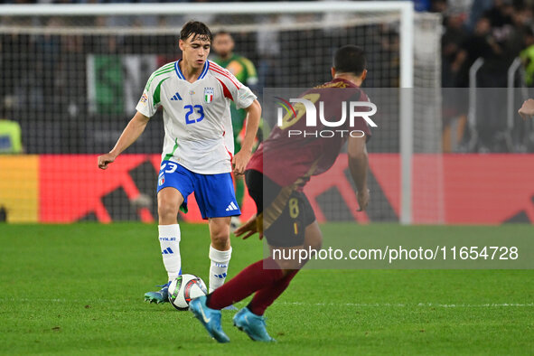 Niccolo Pisilli (ITA) plays during the UEFA National League Matchday 3 match between Italy and Belgium at the Olympic Stadium in Rome, Italy...