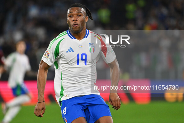 Destiny Udogie (ITA) participates in the UEFA National League Matchday 3 match between Italy and Belgium at the Olympic Stadium in Rome, Ita...