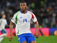 Destiny Udogie (ITA) participates in the UEFA National League Matchday 3 match between Italy and Belgium at the Olympic Stadium in Rome, Ita...