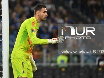 Koen Casteels (BEL) participates in the UEFA National League Matchday 3 match between Italy and Belgium at the Olympic Stadium in Rome, Ital...