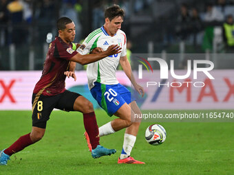 Youri Tielemans (BEL) and Andrea Cambiaso (ITA) are in action during the UEFA Nations League Matchday 3 match between Italy and Belgium at t...