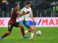 Youri Tielemans (BEL) and Andrea Cambiaso (ITA) are in action during the UEFA Nations League Matchday 3 match between Italy and Belgium at t...