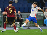 Maxim De Cuyper (BEL) and Niccolo Pisilli (ITA) are in action during the UEFA National League Matchday 3 match between Italy and Belgium at...