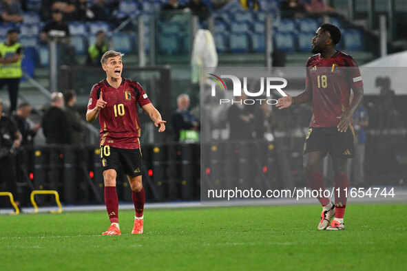 Leandro Trossard (BEL) celebrates after scoring the goal to make it 2-2 during the UEFA Nations League Matchday 3 match between Italy and Be...