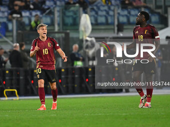 Leandro Trossard (BEL) celebrates after scoring the goal to make it 2-2 during the UEFA Nations League Matchday 3 match between Italy and Be...