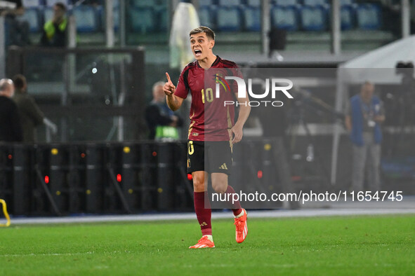 Leandro Trossard (BEL) celebrates after scoring the goal to make it 2-2 during the UEFA Nations League Matchday 3 match between Italy and Be...