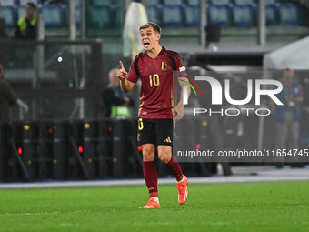 Leandro Trossard (BEL) celebrates after scoring the goal to make it 2-2 during the UEFA Nations League Matchday 3 match between Italy and Be...