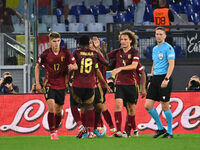 Leandro Trossard (BEL) celebrates after scoring the goal to make it 2-2 during the UEFA Nations League Matchday 3 match between Italy and Be...