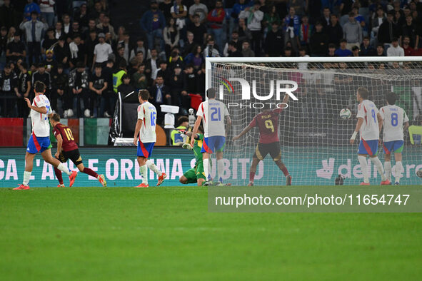 Leandro Trossard (BEL) celebrates after scoring the goal to make it 2-2 during the UEFA Nations League Matchday 3 match between Italy and Be...